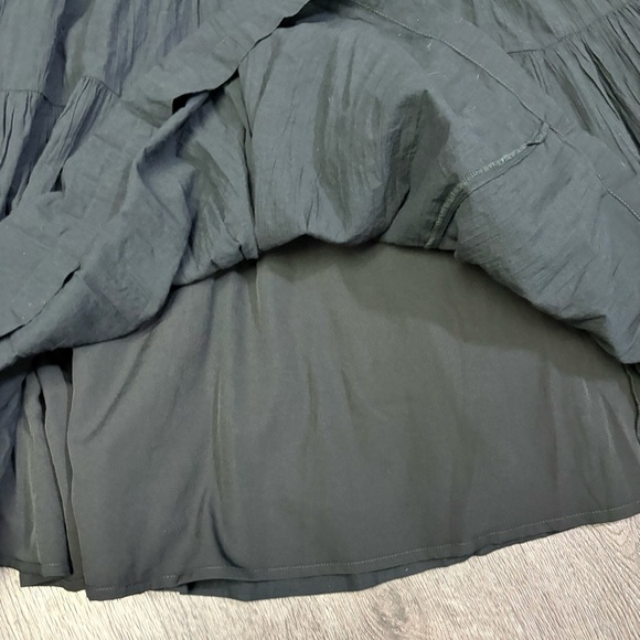 American Eagle XL Black Smocked Tiered Maxi Dress Lined Spaghetti Straps Pockets - Picture 13 of 15